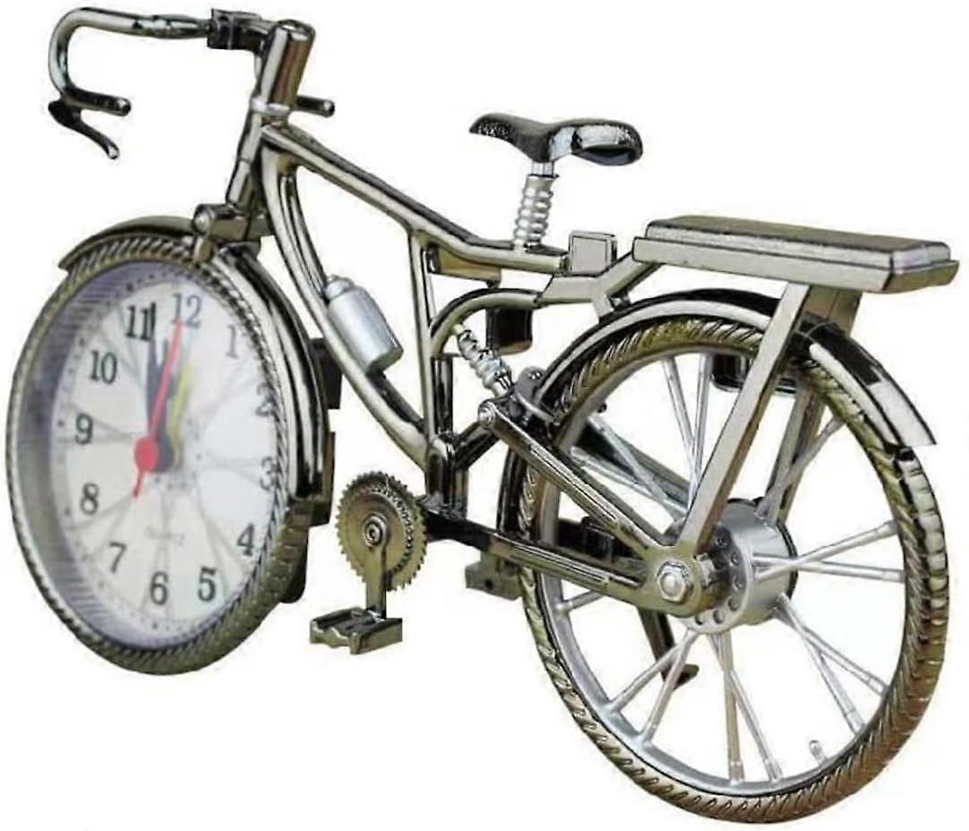 LINJOU Alarm Clock Bicycle Clock Retro Desk Clock for Decoration and Setting Time