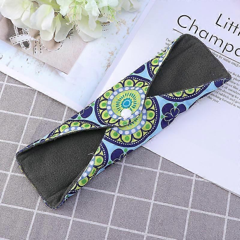 Washable Reusable Sanitary Towel Portable Foldable Breathable Bamboo Charcoal Cloth Menstrual Pads (M03)