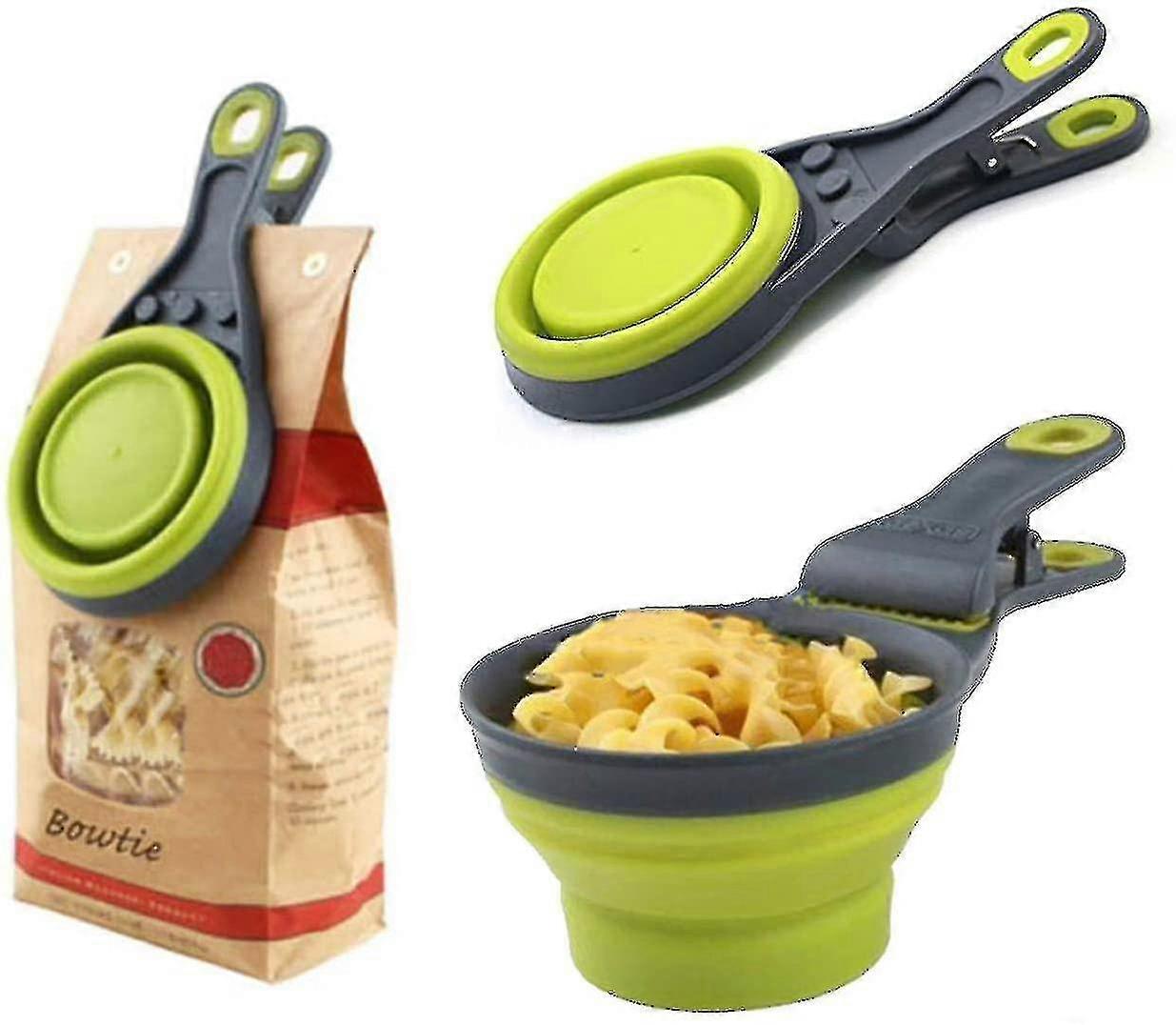 2pcs Collapsible Pet Scoop Silicone Measuring Cups Set
