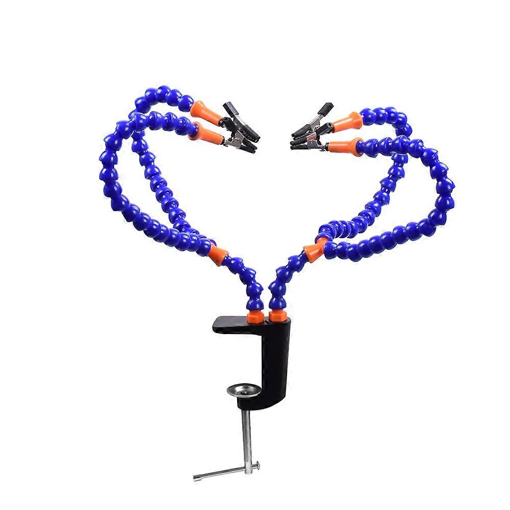 Help Hand Soldering 3rd Hand Tool Vise Table Clamp Holder Tool - Soft Flexible Arm with Adjustable Clips (1 Piece - Black)
