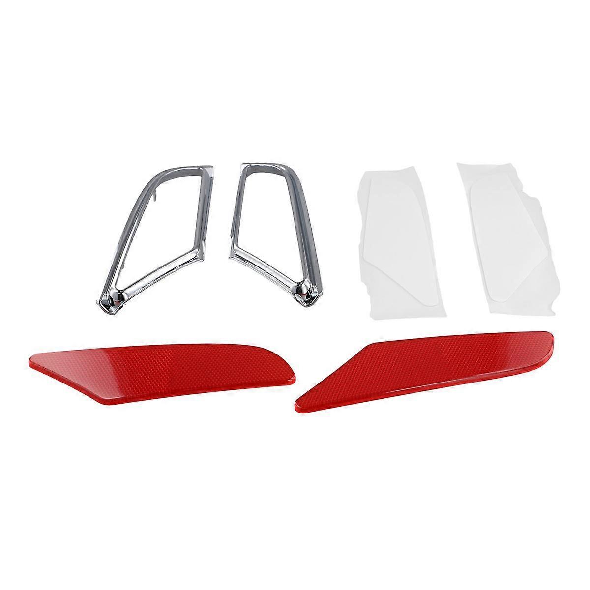 For C27 2017-2020 Car Rear Bumper Fog Lamp Light Warning Safty Reflector Panel Trim W/Decorative Frame