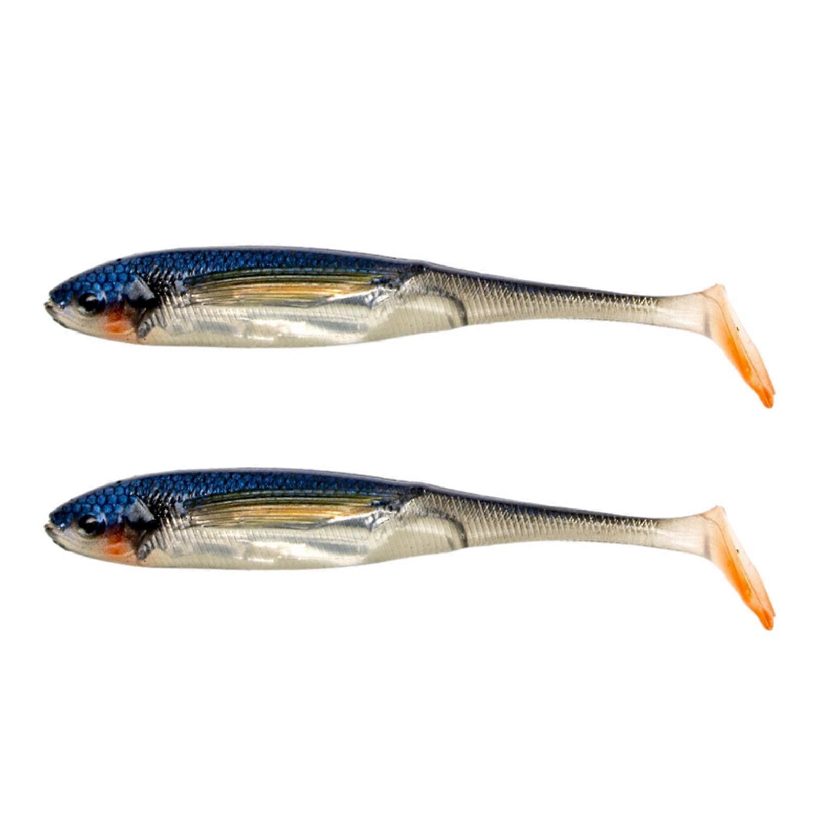 2Pcs 31g/12.5cm Soft Lures Artificial Bait Bright Color Soft Flexible Bite-Resistant Realistic Looking T Tail Fishing Lure Swimbaits