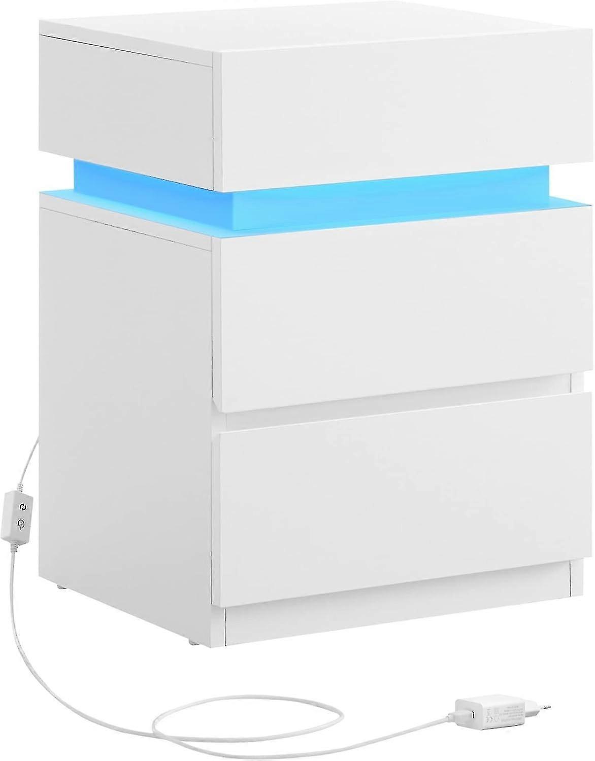 Justerbart LED Nattduksbord med stor frvaring och modern design