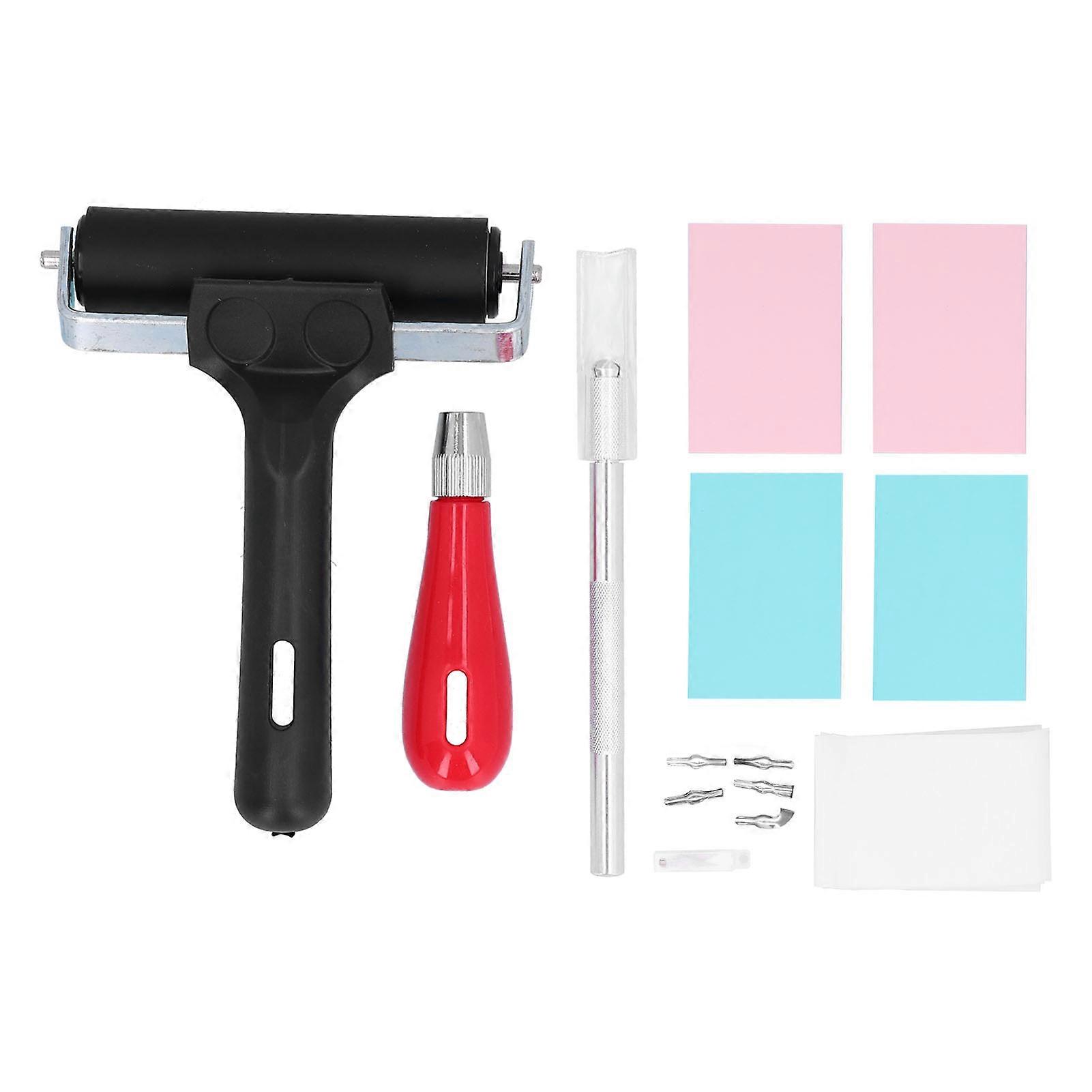 Carving Rubber Stamp Kit Printmaking Printing Mixed Set Cutter Tools Art Supplies