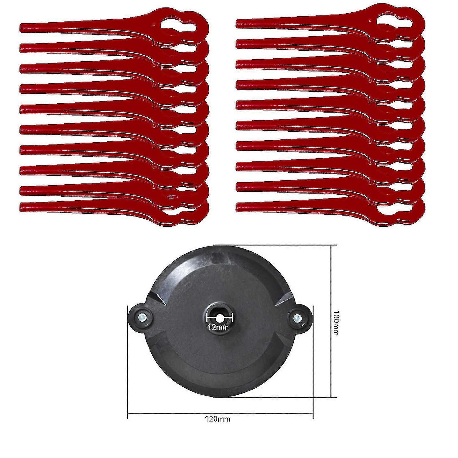 20 stk plastblader 1 stk klipperhode for parkside prta 20-lia1 lidl ian 311046 91099406 gressklipper hage elektroverktøy -cdsx-good-yvan