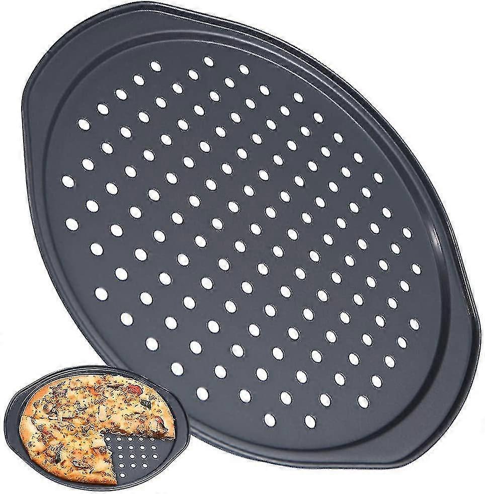 Punch Pizza Pan, Carbon Steel Multi-purpose Perforated Baking Pan Non-stick Pizzac Plate Pizza Pans Used For Pastry, Pizza, Cake (36cm)