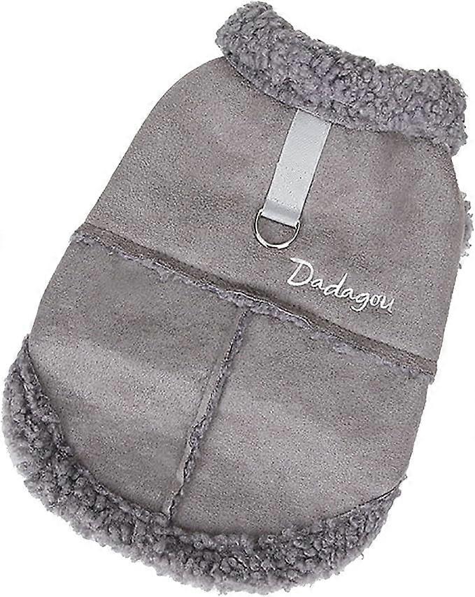 犬のための小さなセーター男の子ペット服秋冬プラスベルベットコットンコートピーチスキンベルベットペットベストロープバックル付き小型犬用パーカースウェットシャツ