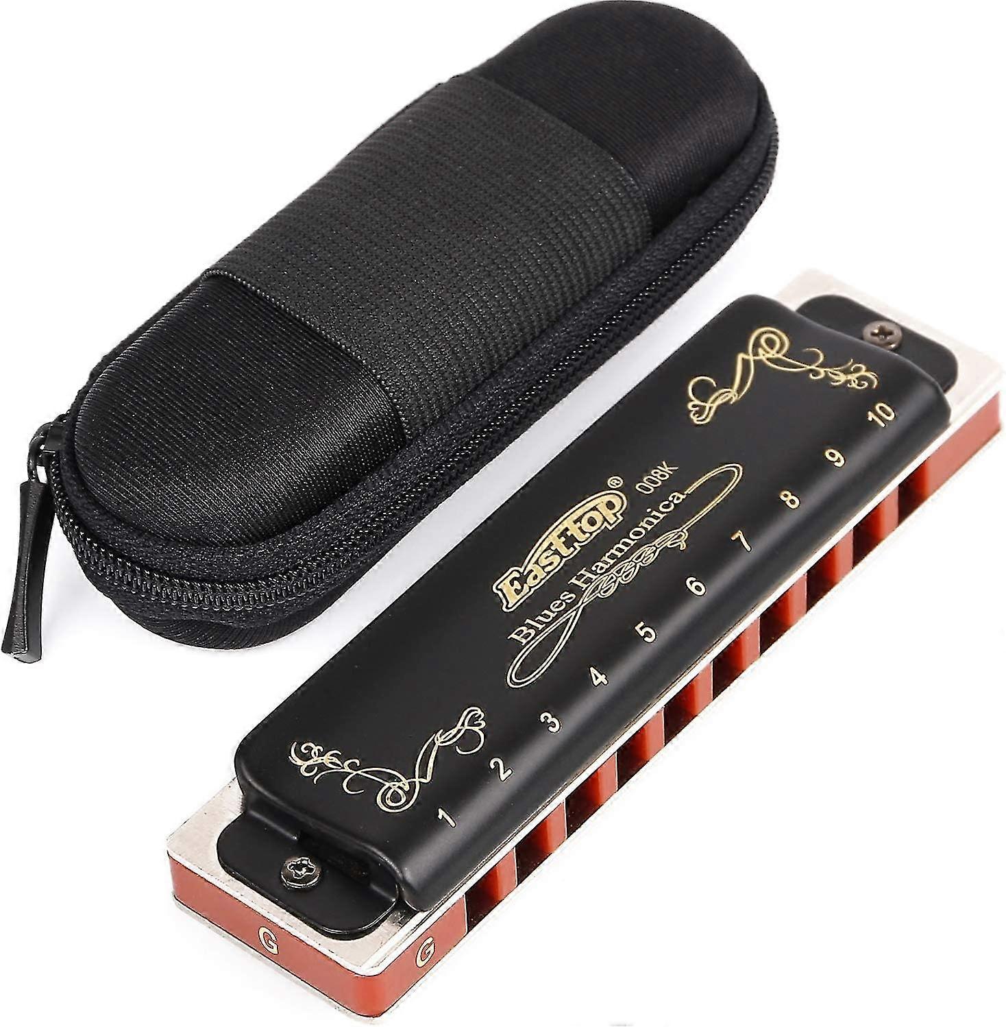 Easttop Harmonica Key Of G 10 Hole 20 Tone Diatonic Blues Harmonica G With Case Top Grade For Professional Player,beginner,students,children,kids Gift