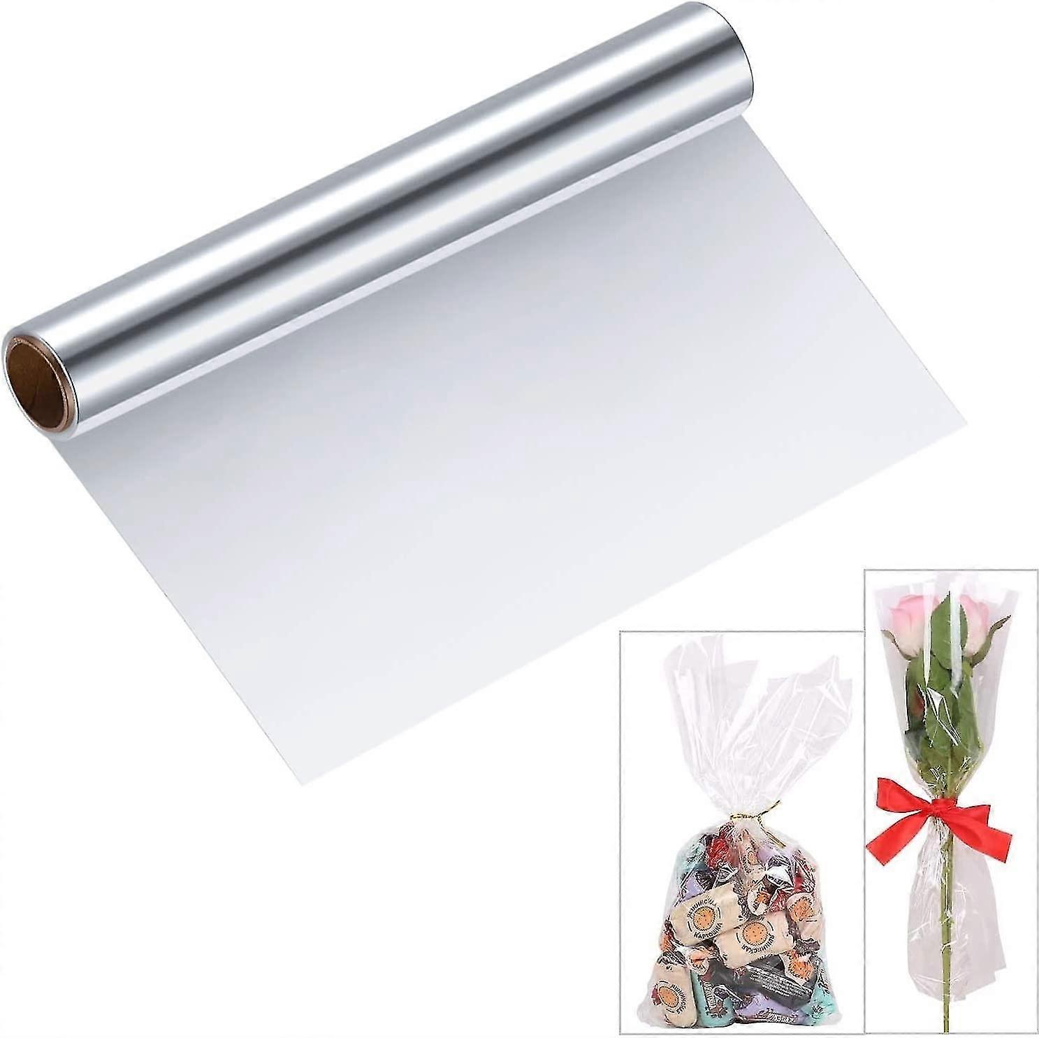 Διαυγές Χαρτί Σελοφάν 40cm Πλάτος X 30m Μήκος 2.5mm Ανθοπωλείο Σελοφάν Ρολό Δώρο Τυλιγμένο