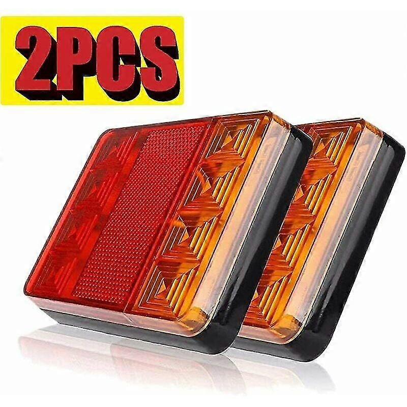 2pcs  Trailer Tail Lights Led Rear Light Universal Waterproof Brake Lamp