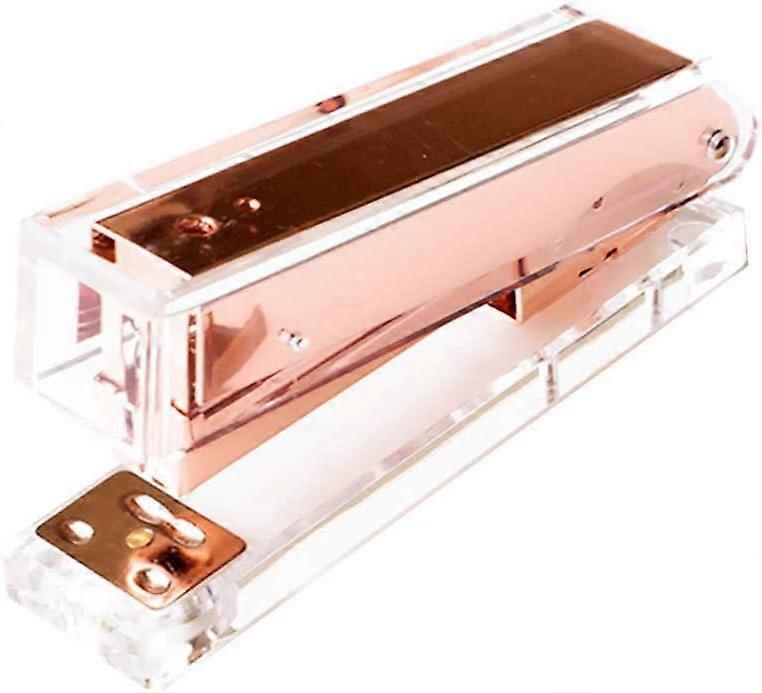 Agrafeuse en or rose acrylique clair Agrafeuses manuelles de bureau de luxe avec un design moderne haut élégant Bureau et accessoires de bureau
