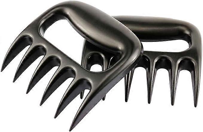 1 Pair Meat Claws, Heat Resistant Handle, Bear Footprints for Pulled Pork, Barbecue, Black