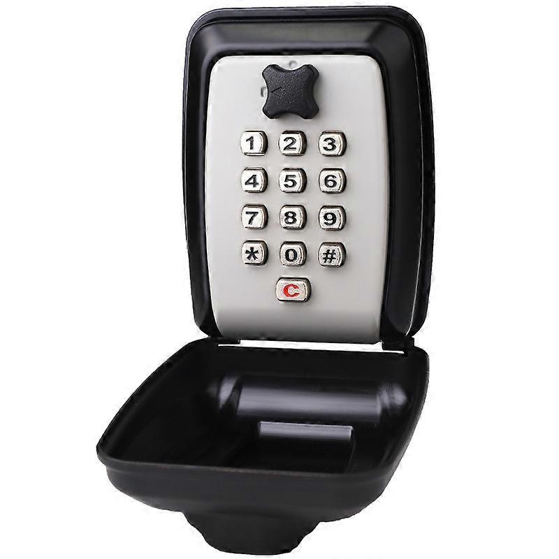 Waterproof Wall-Mounted Secure Key Box with 12-Digit Code Outdoor Key Safe Large Case,Gray,9.5*12.1*6.2CM