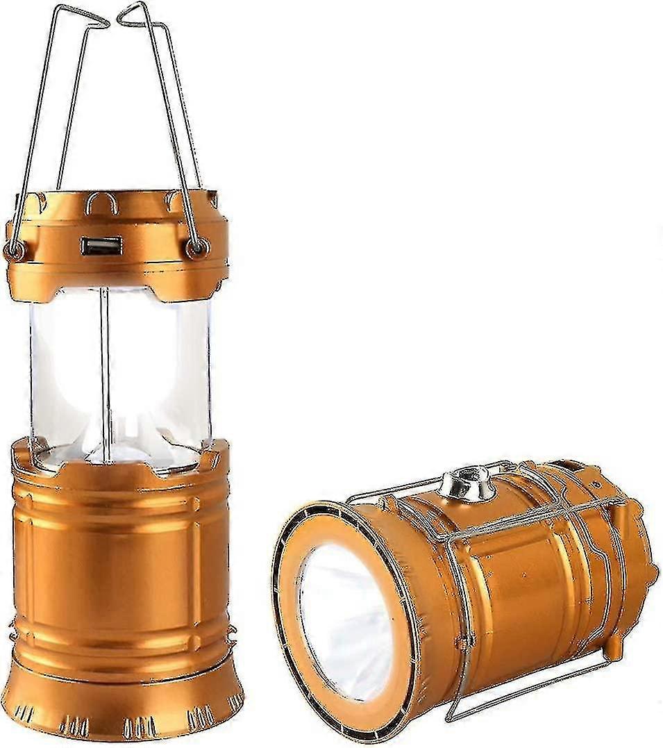 Camping light solar rechargeable retractable lantern