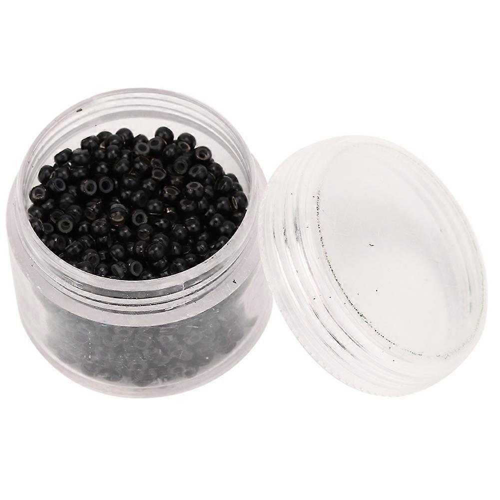 1000pcs 3mm x 2mm Silicone Micro Links Rings Beads Hair Extension ToolBlack
