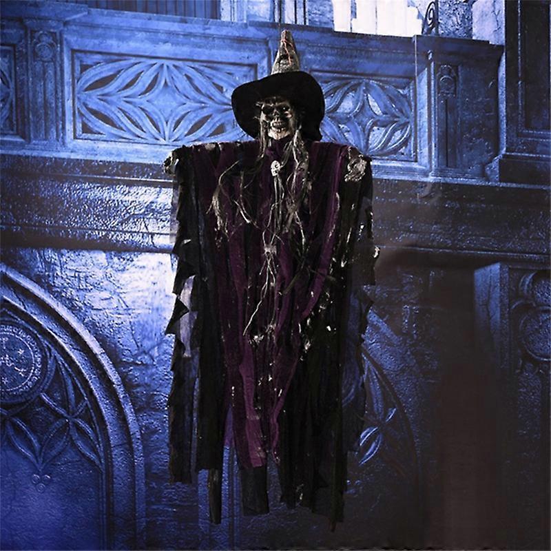 Halloween Hanging Ghosts Decorations Grim Reapers with Red Eyes | Halloween Indoor Outdoor Decorations Voice Control