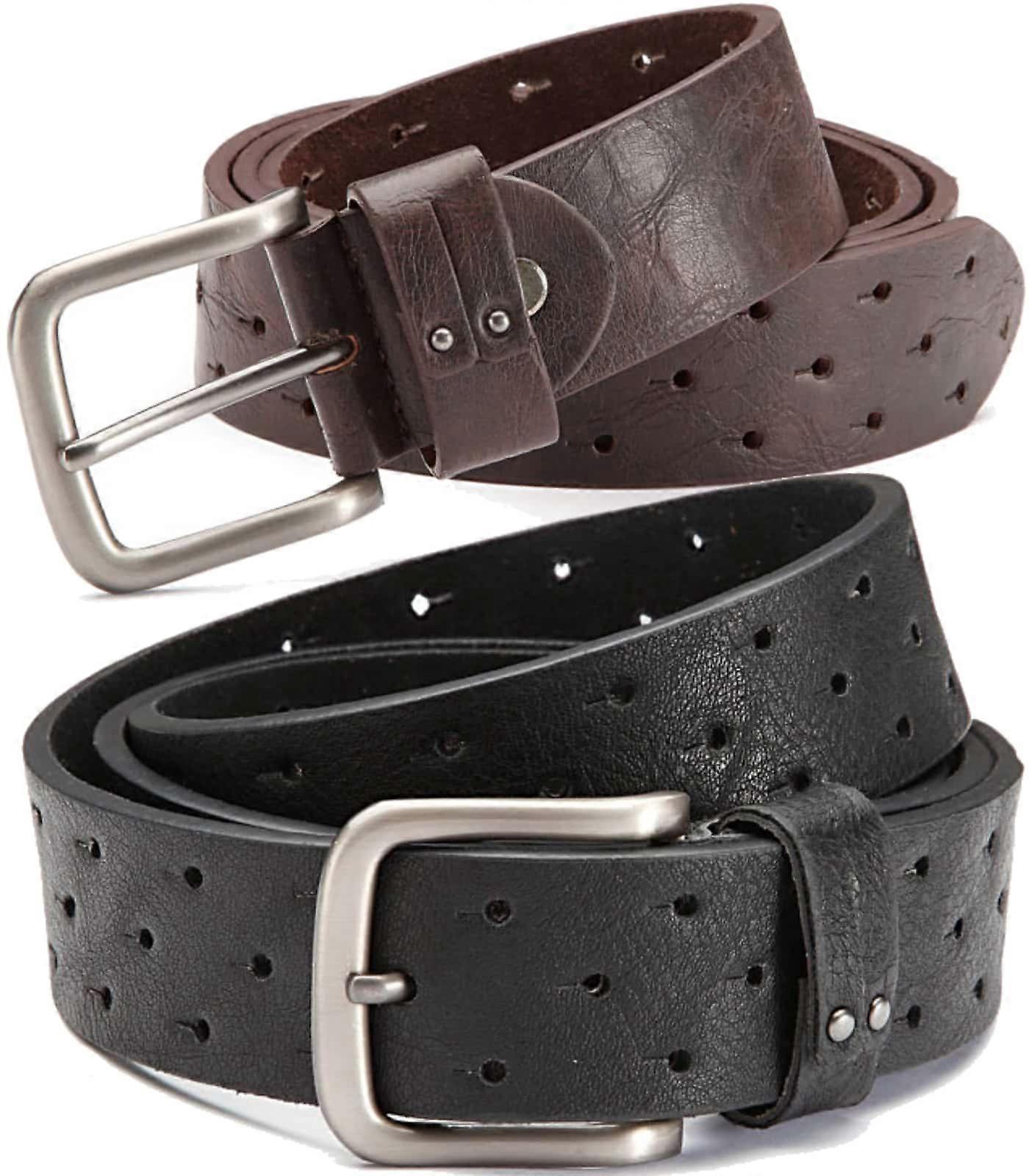Elegant men's designer belt with punch holes
