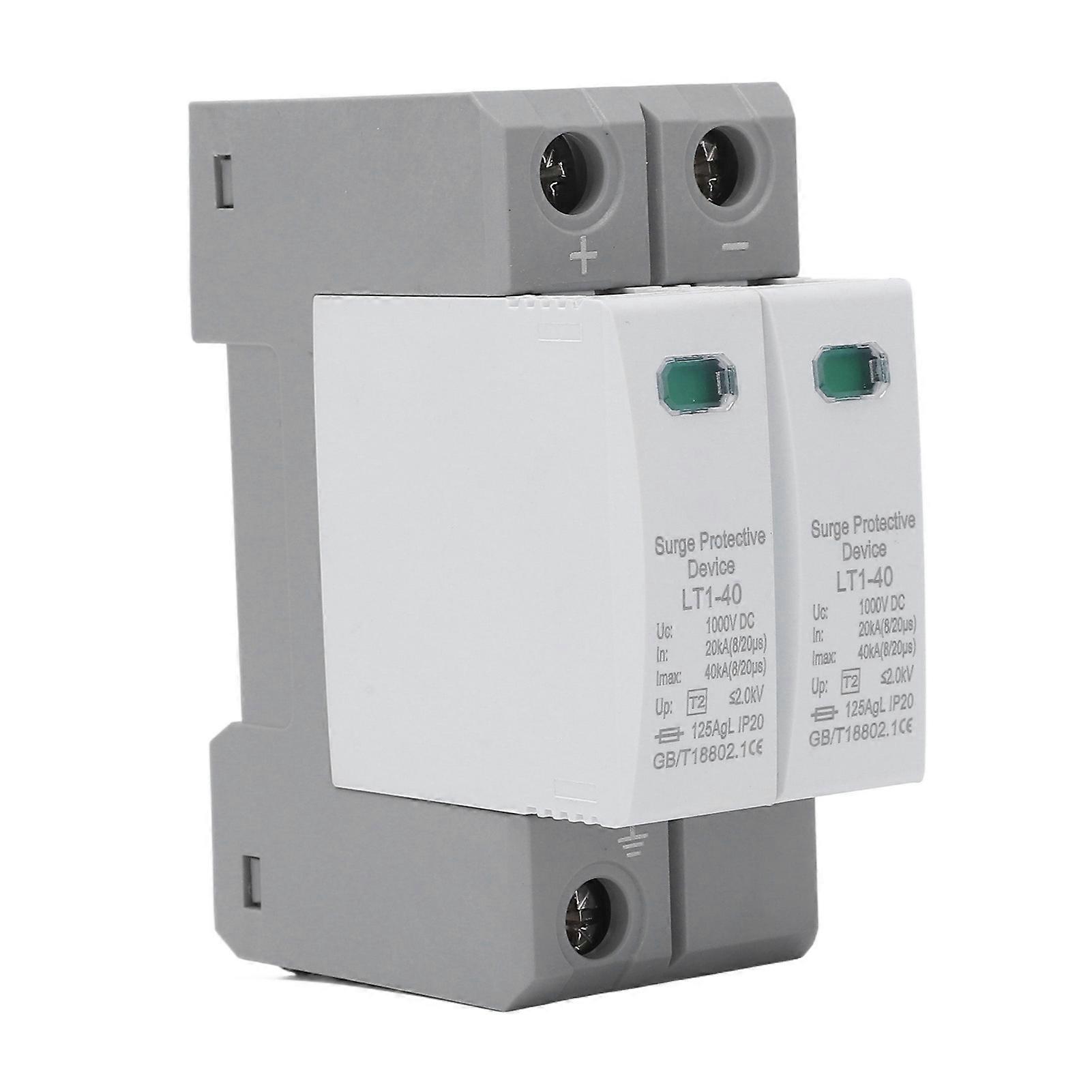 DC Surge Protective Device Modular Design Flame Retardant Quick Response Arrester Device 2P 40KA 1000V