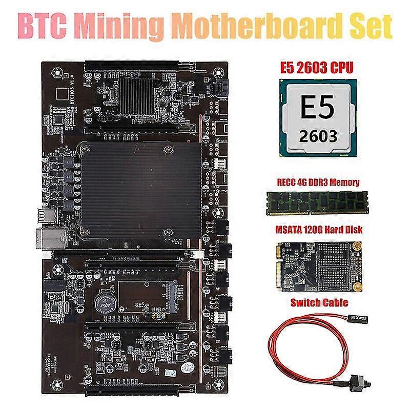 Scheda madre X79 H61 BTC Mining con CPU E5 2603 + RECC 4G DDR3 RAM + SSD 120G + supporto cavo switch 3060
