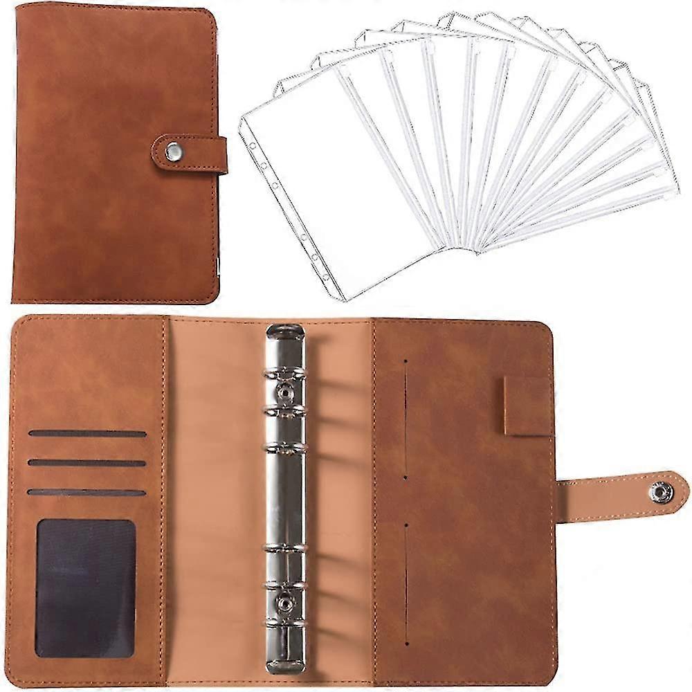 Refillable Notebook, Multi-function A6 Leaf Briefcase, Pu Leather