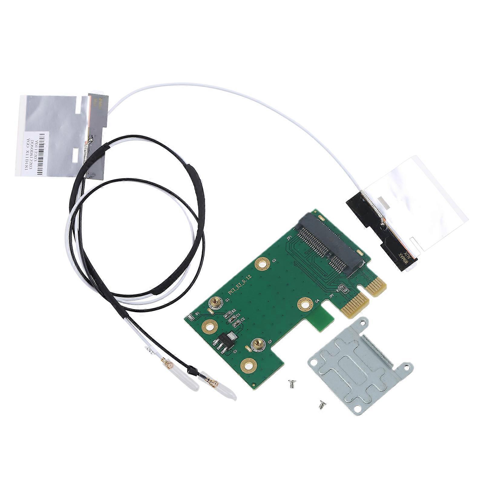 Wireless Wifi Netzwerkkarte Mini PCI-E auf PCI-E 1X Desktop-Adapter + 2 Antennen