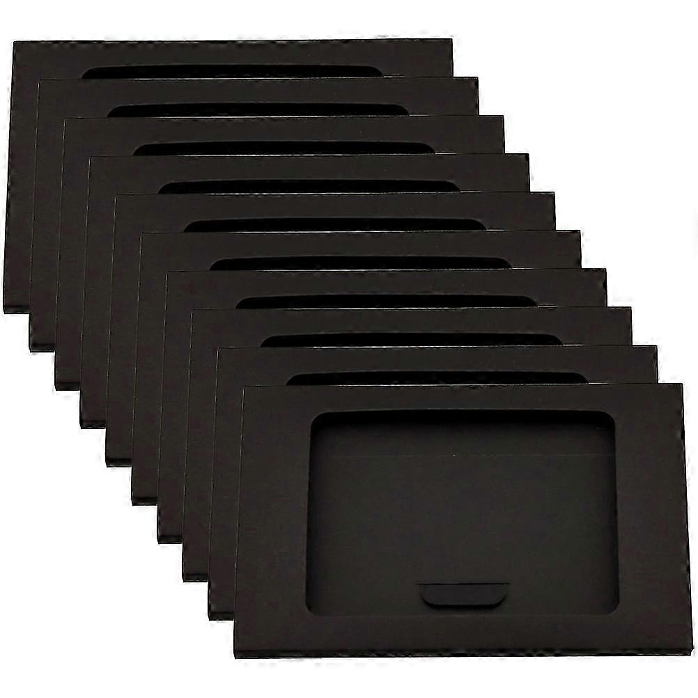 10pcs Envelop Storage Boxes Kraft Paper Postcard Boxes Open Window Postcard Boxes