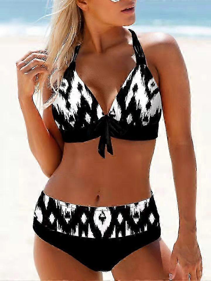 Femmes Halter Neck Bikini Set Push Up Maillot de bain rembourré Polka Dot Maillot de bain Maillot de bain