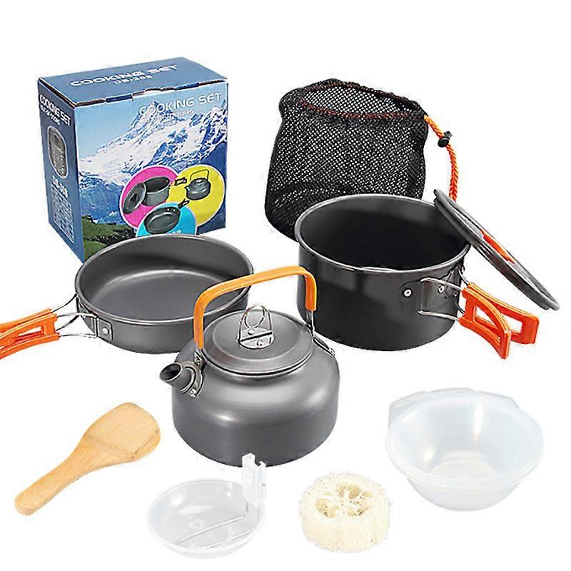 Outdoor teapot set pot with accessories set pot combination alumina material portable camping set pot teapot