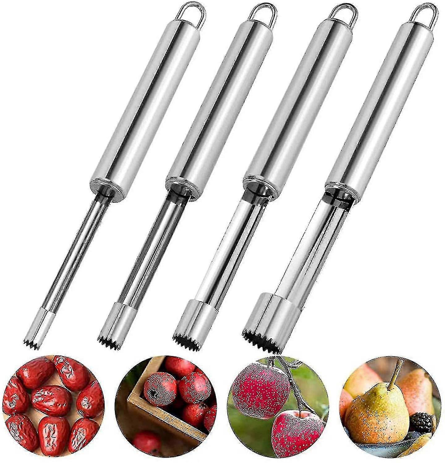 4 Pcs Fruit Corer, Multi-function Fruit Corer, Apple Corer Remover, Apple Corer Stainless Steel, Fou