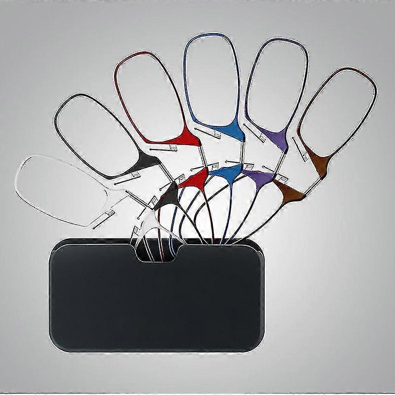 Legless Clamp Nose Reading Glasses - Ultra-thin Case Included for Convenient Use