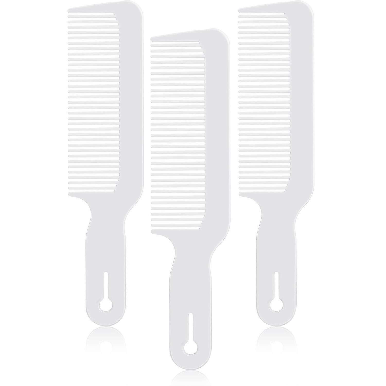 3 Pack Barber Combs Clipper Comb Flat Top Clipper Pente Hair Cutting Combs Ótimo para Clipper-cuts e Flattops (Branco)