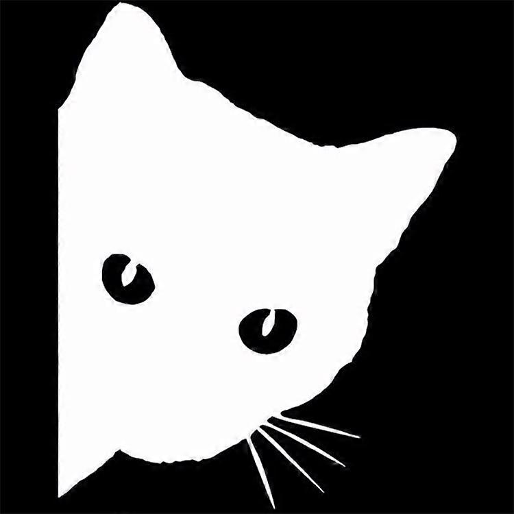 Autocolant Decal Negru Cat Cap auto vinil scuter auto Tuning camion
