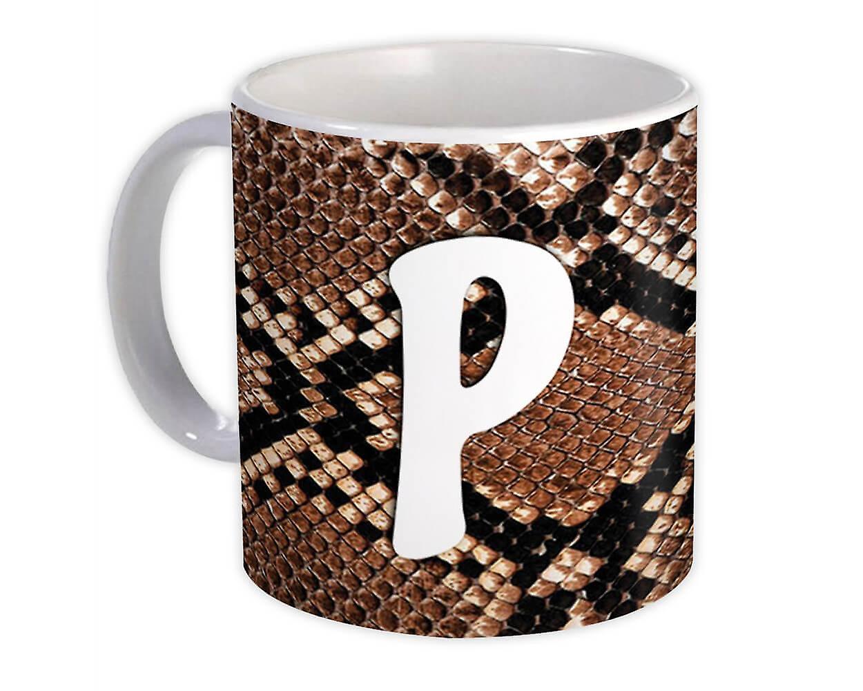 Gift Mug: Monogram Letter P Snake
