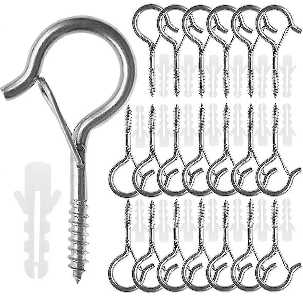 SCXCLY 20pcs Q Hanger Hooks With Safety Buckle - 2.2 Inch Screw Hooks For Outdoor String Lights - View #12