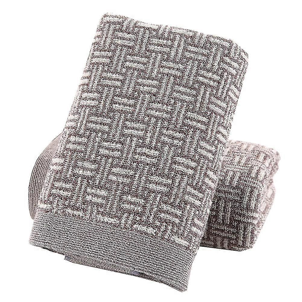 Conjunto de 2 algodão xadrez padrão absorvente toalha macia para banheiro 13,4 x 29 polegadas (marrom)