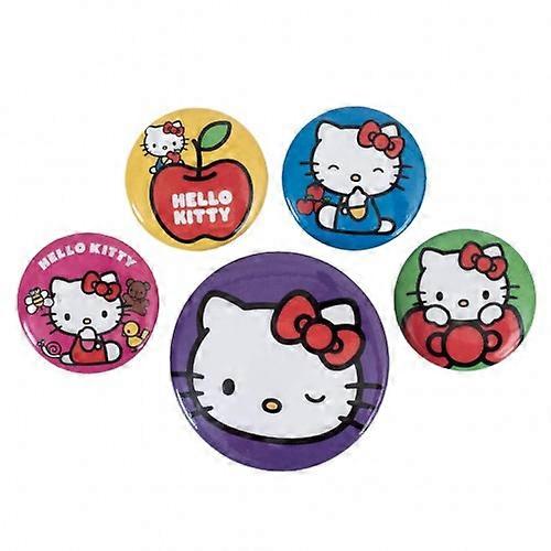 Hello Kitty Set di badge con disegni assortiti (confezione da 5)