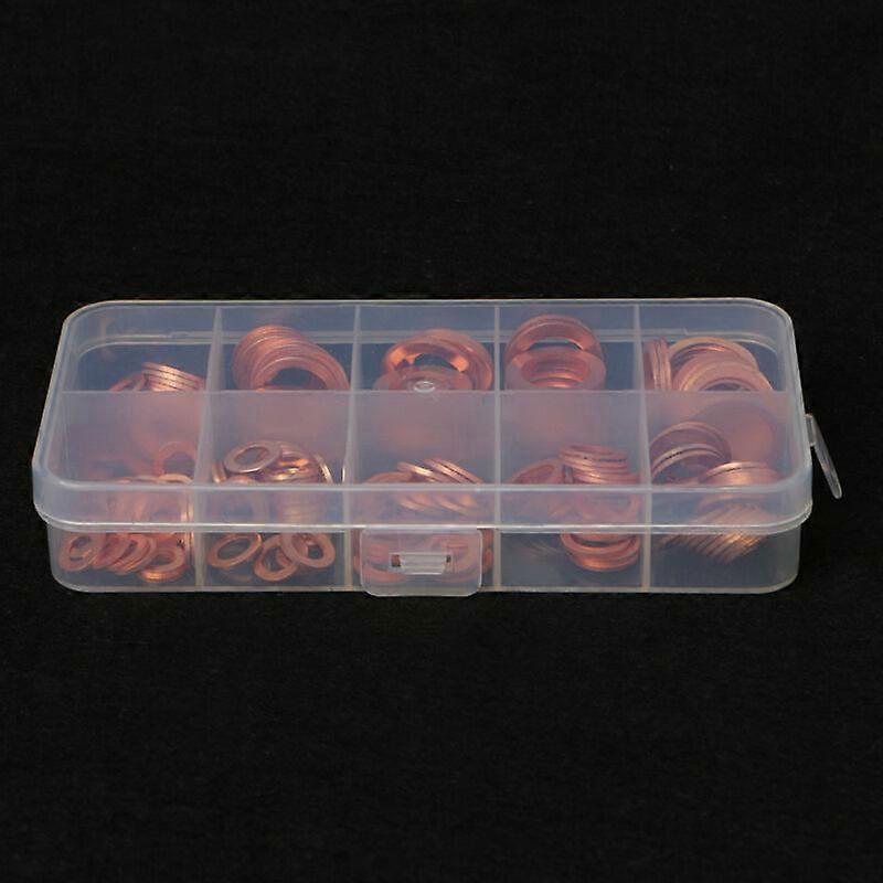 200* 9 Sizes Solid Copper Washers Gasket Flat Ring Seal Assortment Replacement