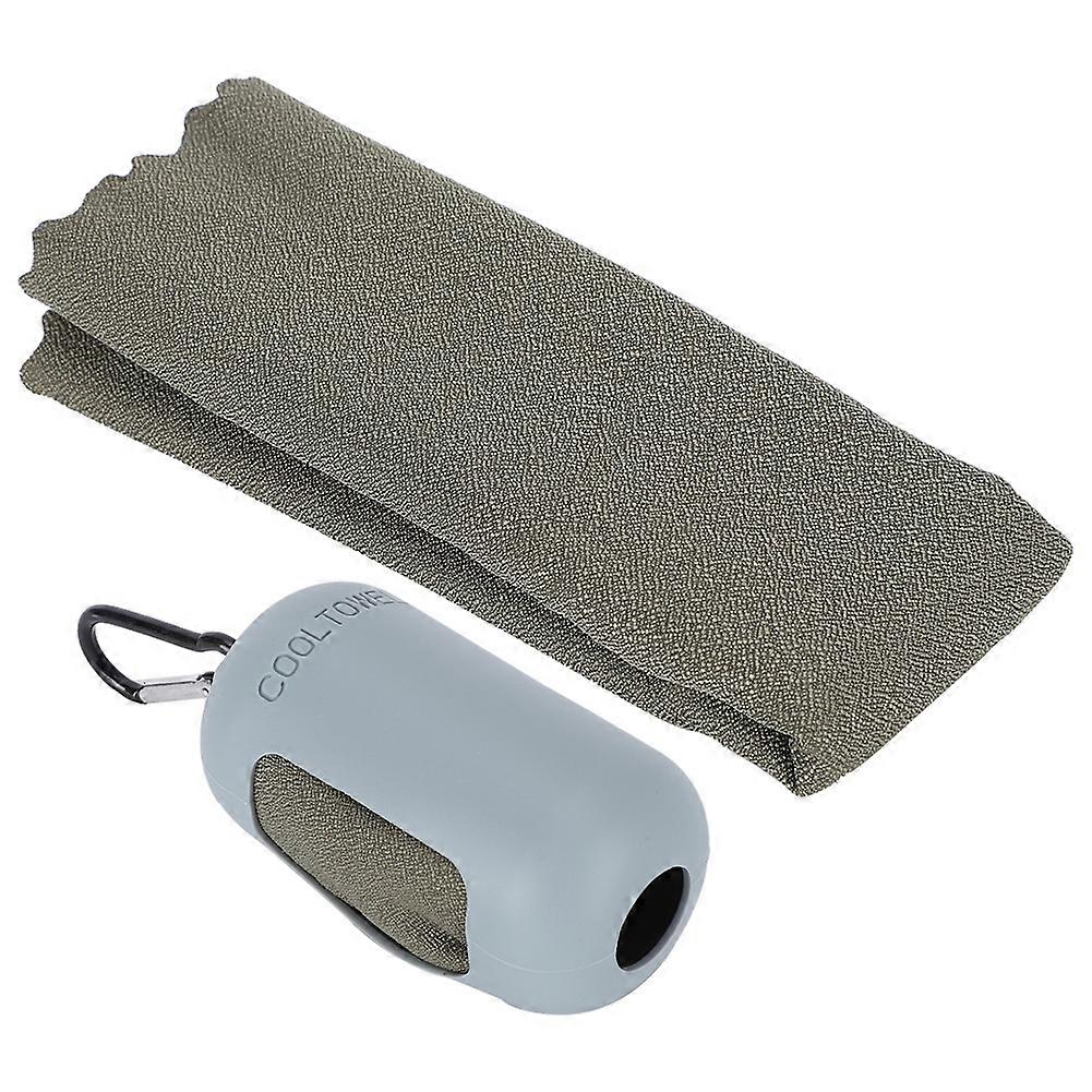 Gray Portable Microfiber Quick-Drying Sports Towel for Outdoor Camping