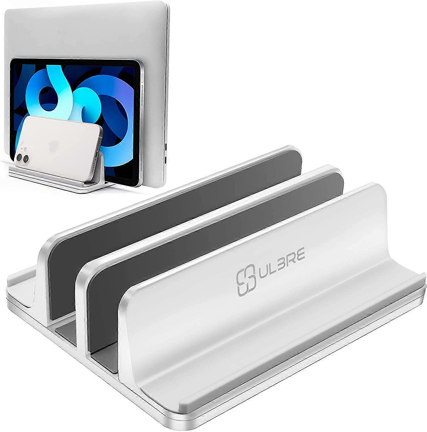 Support d’ordinateur portable vertical, supports réglables en aluminium 4 emplacements Support pour ordinateur portable