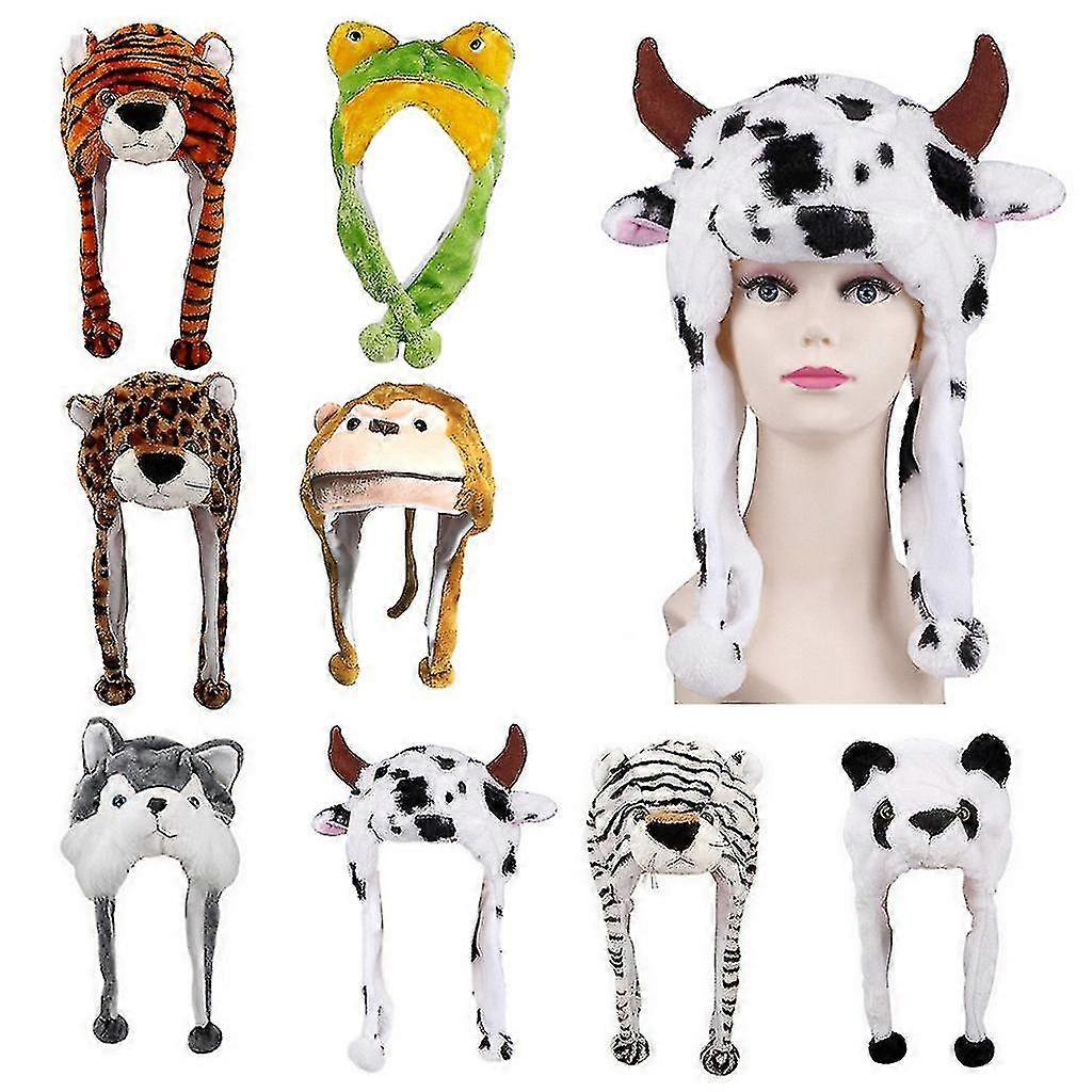 Plush Hat Stuffed Animal Toy Cap With Fleece Lining Neck Warmer Party Costume