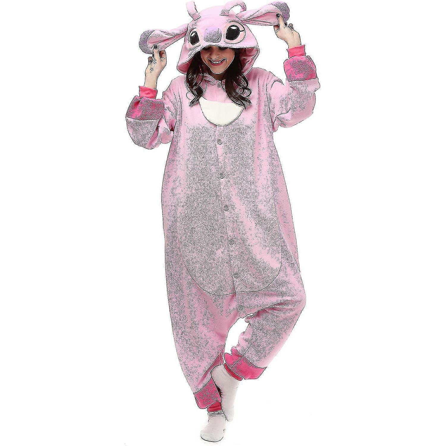 Stitch Costume Pajama Onesie Kigurumi Jumpsuit Nightwear Animal Hoodie A