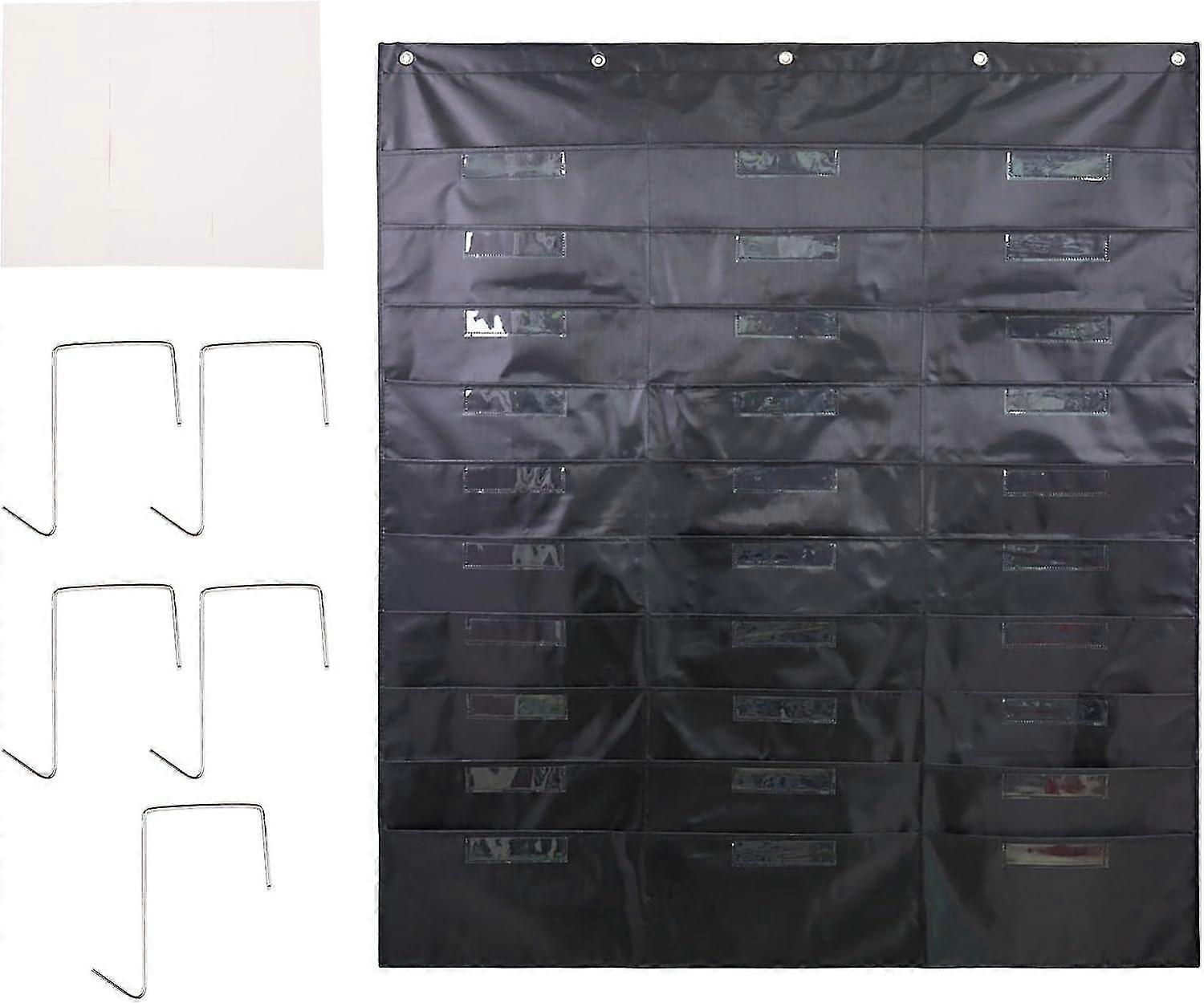 Wall Mounted Document Letter Organizer - Space Saving, 30 Pockets, 5 Over The Door Hanger Included