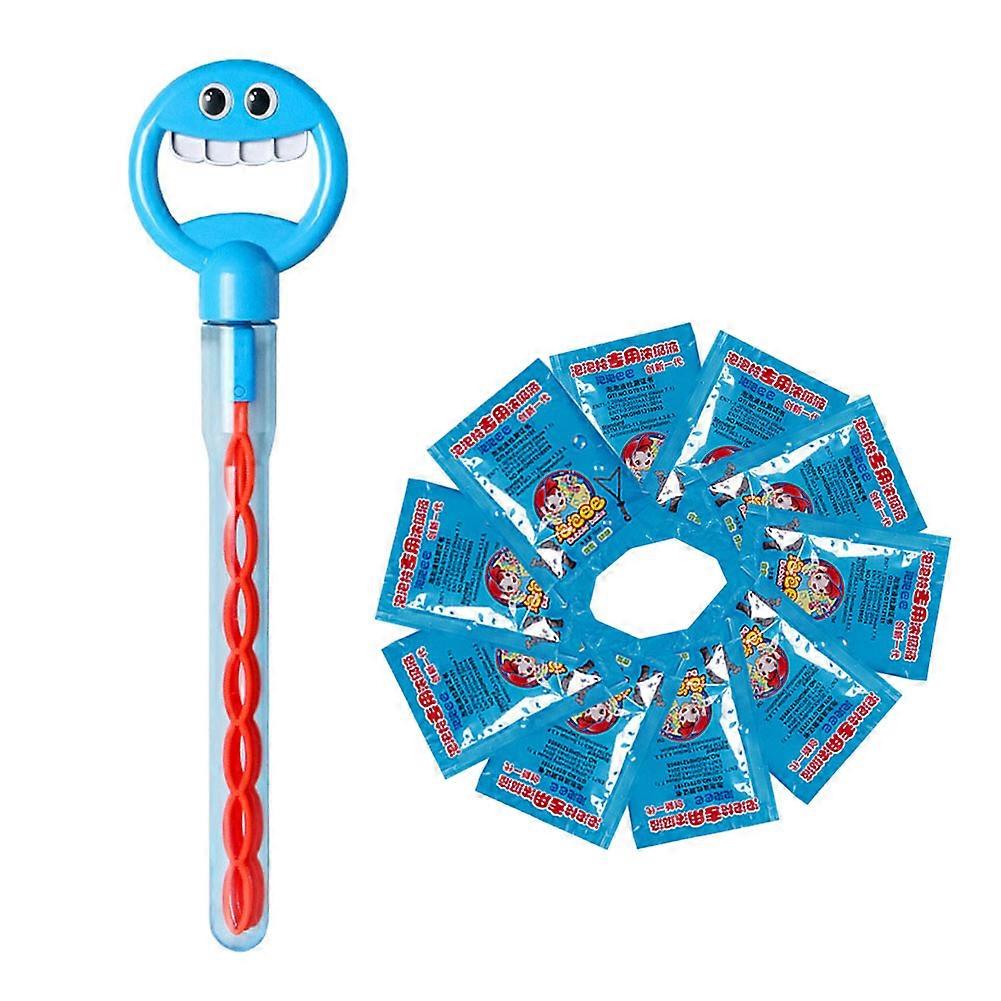 32 Loch Smiling Face Bubble Stick mit Seifenblasen Nachfüllung, Kinder Seifenblasenstab Spielzeug