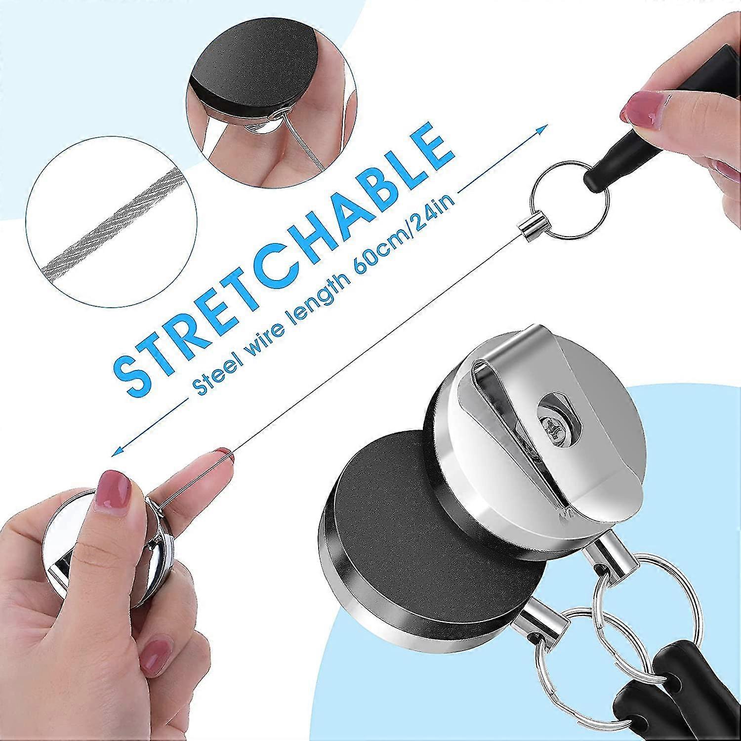 4 Pcs Retractable Pull Pen Holder Markers and Carpenter Pencils, Heavy Duty Elas