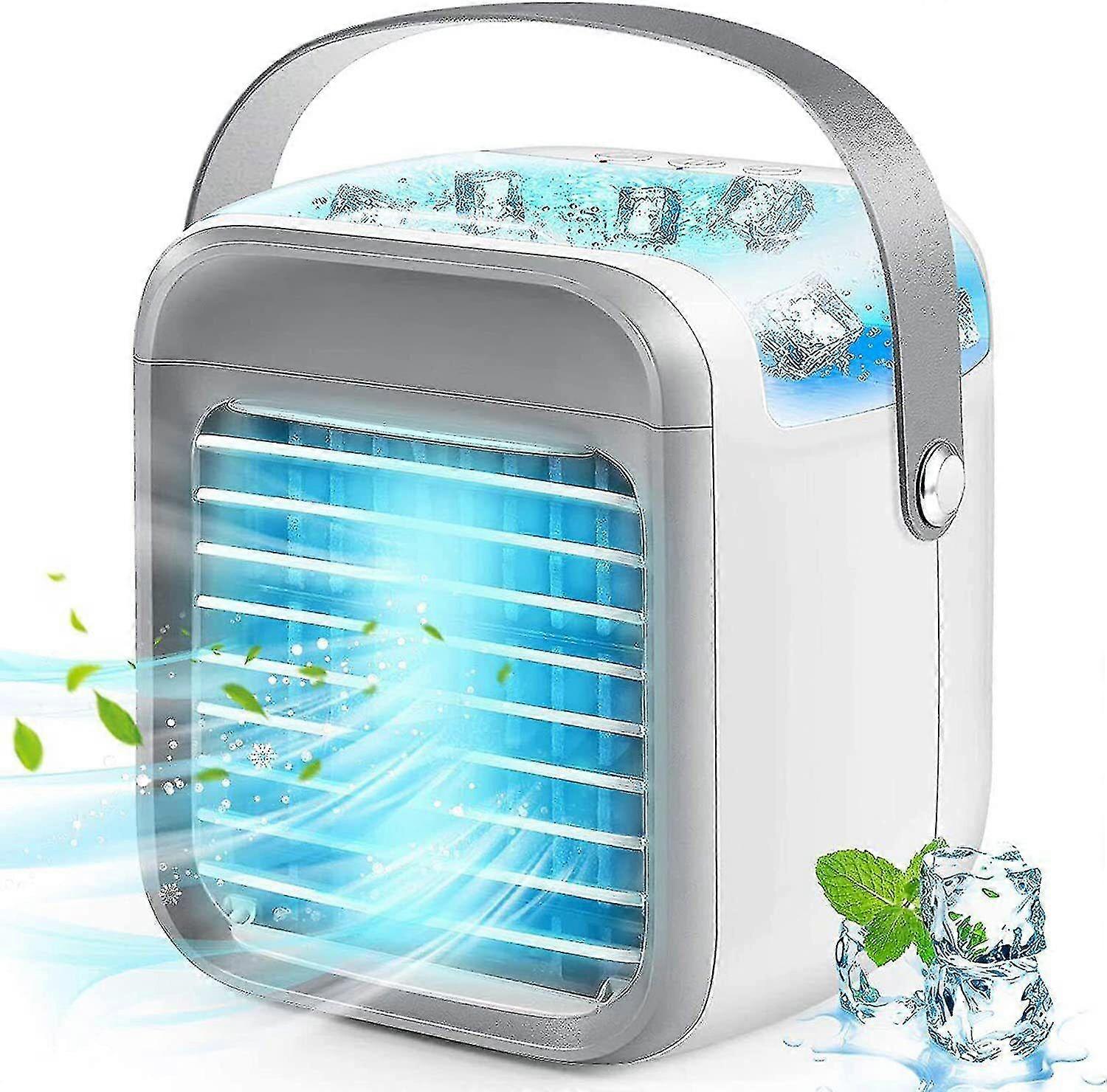 Qinux Airgo Mini Raffreddatore D'aria Portatile Raffreddatore D'aria Condizionatore Ventilatore Unità Refrigeratore Purificatore Scrivania Camera Da Letto Studio-q