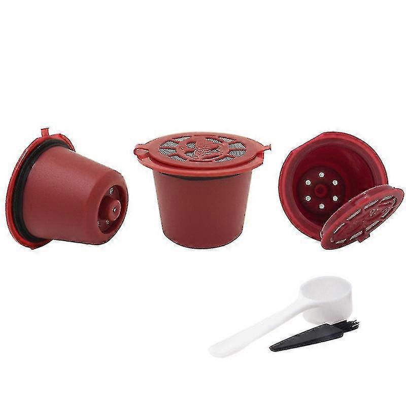 5 Pack Reusable Coffee Pods Refillable Coffee Capsules With Spoon And Brush