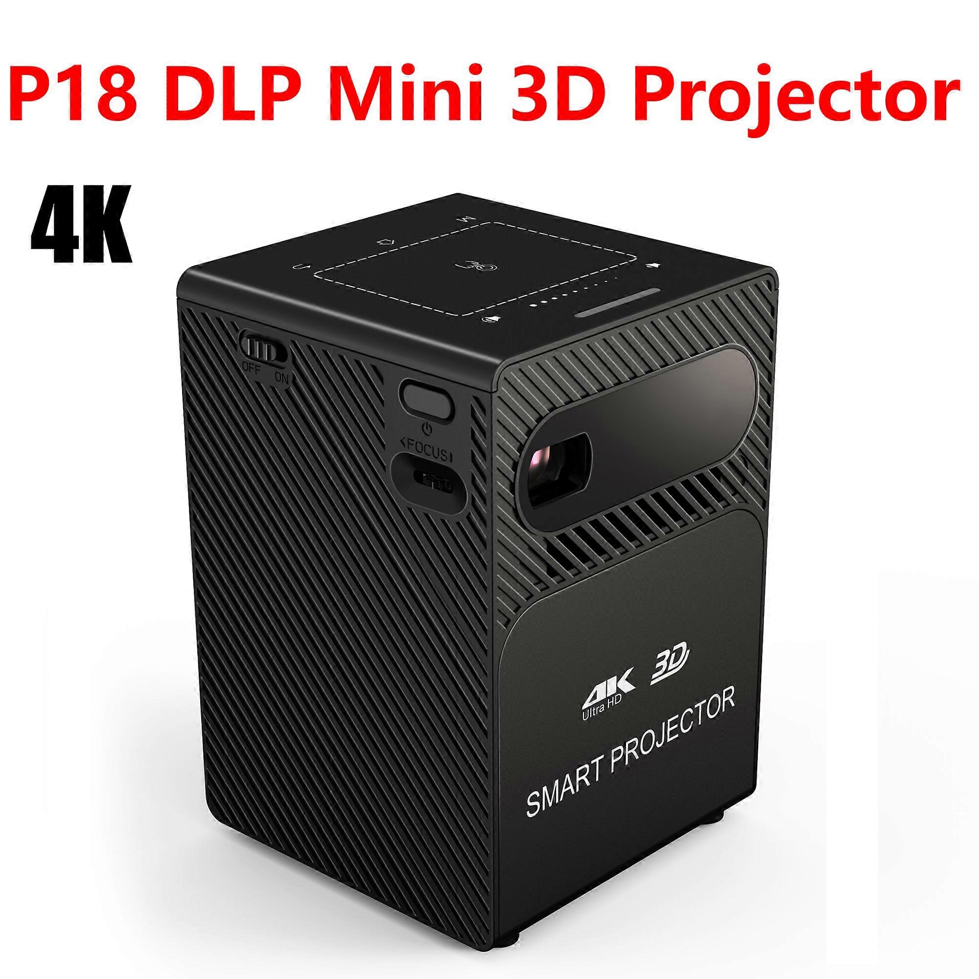 P18 Portable DLP Mini 3D Projector Android 9.0 2GB 32GB Home Theater Support Miracast Airplay 2.4G/5G Wifi Video Proyector