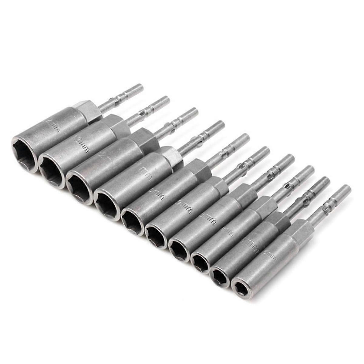 10 Pieces of Electric Screwdriver Hexagon Socket Head Hexagon Stud Quick Wrench Screwdriver Socket