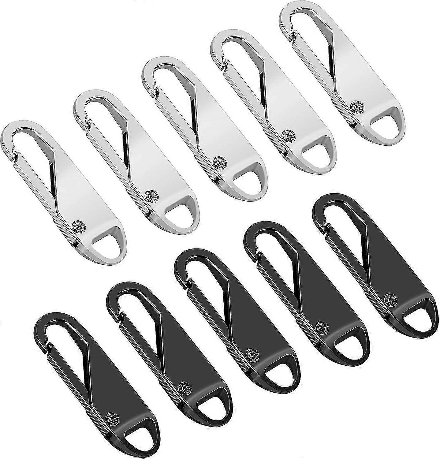 Zipper Pull Replacement 10pcs,Detachable Metal Zipper Pull Tab for Suitcases Coat Boots Backpacks