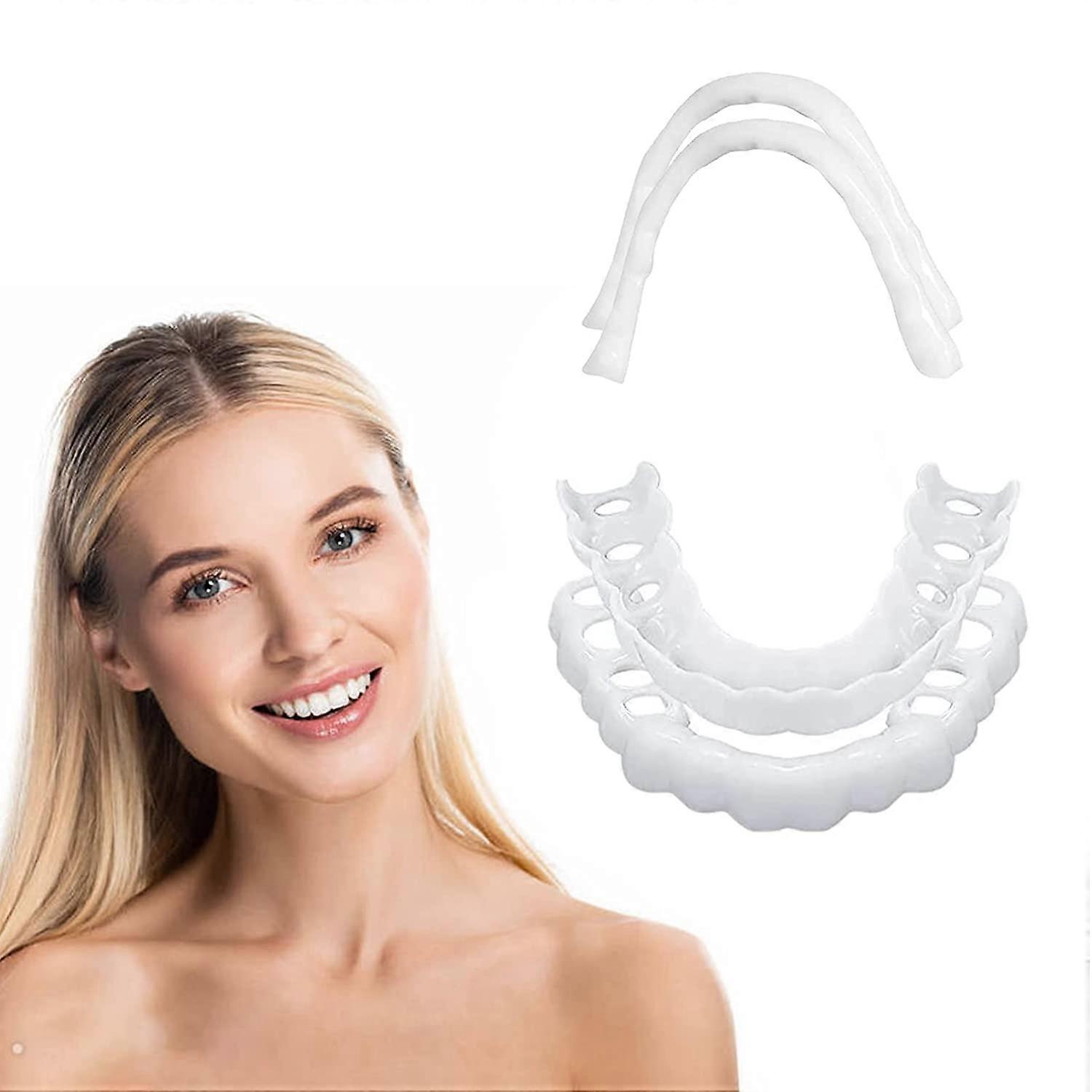 Denture Teeth - Fake Teeth for Missing Teeth-Perfect Natural Shade Temporary Teeth - Snap On